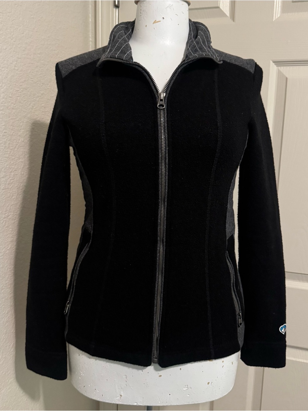 Kuhl Alfpaca Fleece Jacket Black w/ Pockets Hiking Climbing Womens Sz Small